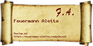 Feuermann Aletta névjegykártya